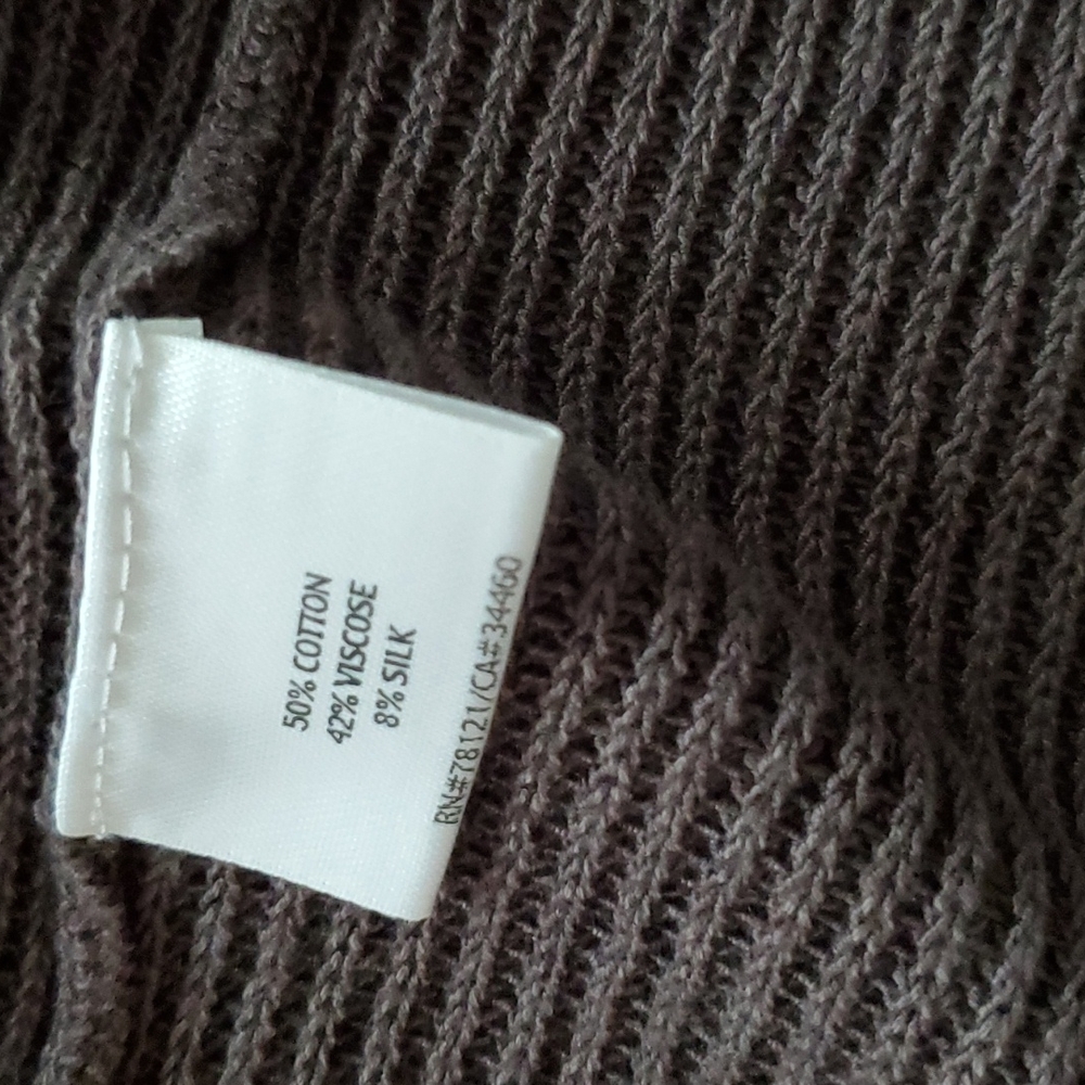 Eileen Fisher Cotton Blend Open Front Cardigan - Picture 7 of 8
